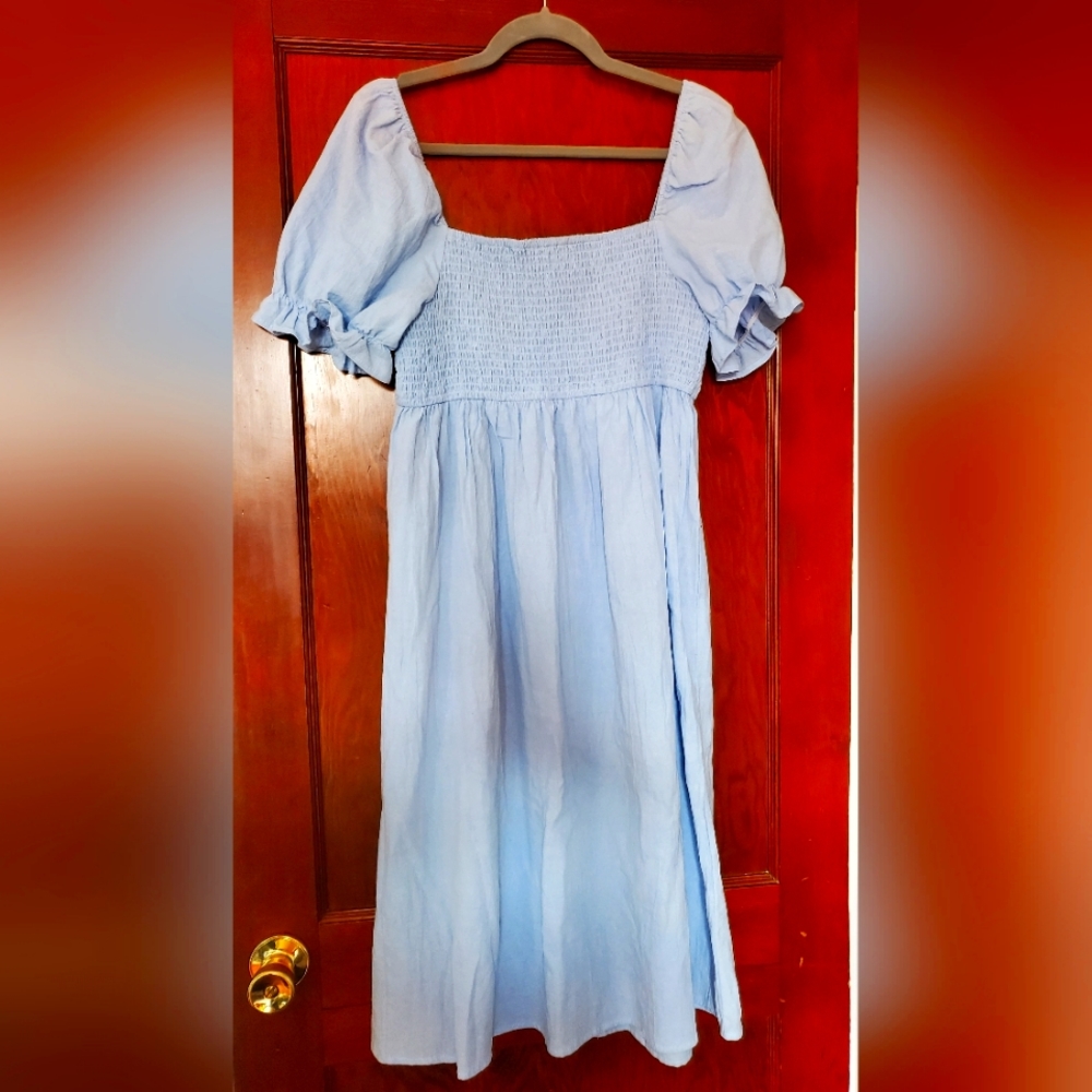 R Vivimos Off the Shoulder Babydoll Midi Summer Dress